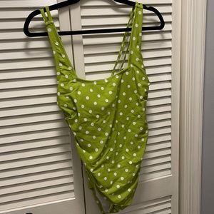 Green polka dot one piece